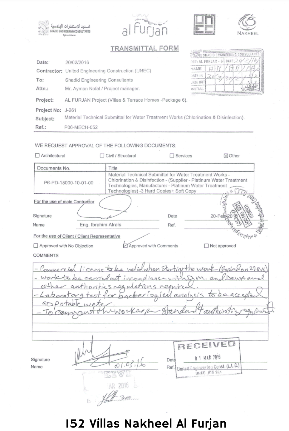Al Furjan Project - Nakheel - Official project certificate